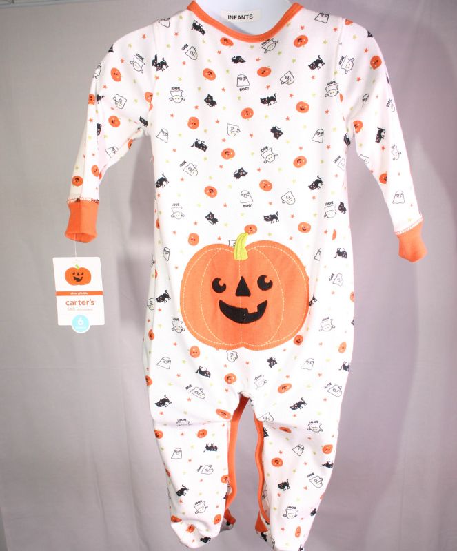 Picture of Carters Halloween Unisex Bodysuit Sleep & Play 3mo Novelty 100% Cotton Nwt 