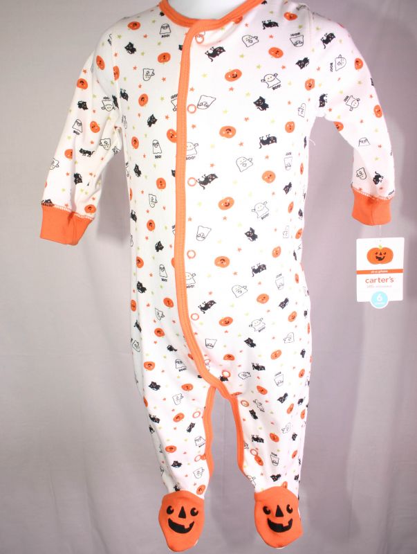 Picture of Carters Halloween Unisex Bodysuit Sleep & Play 3mo Novelty 100% Cotton Nwt 